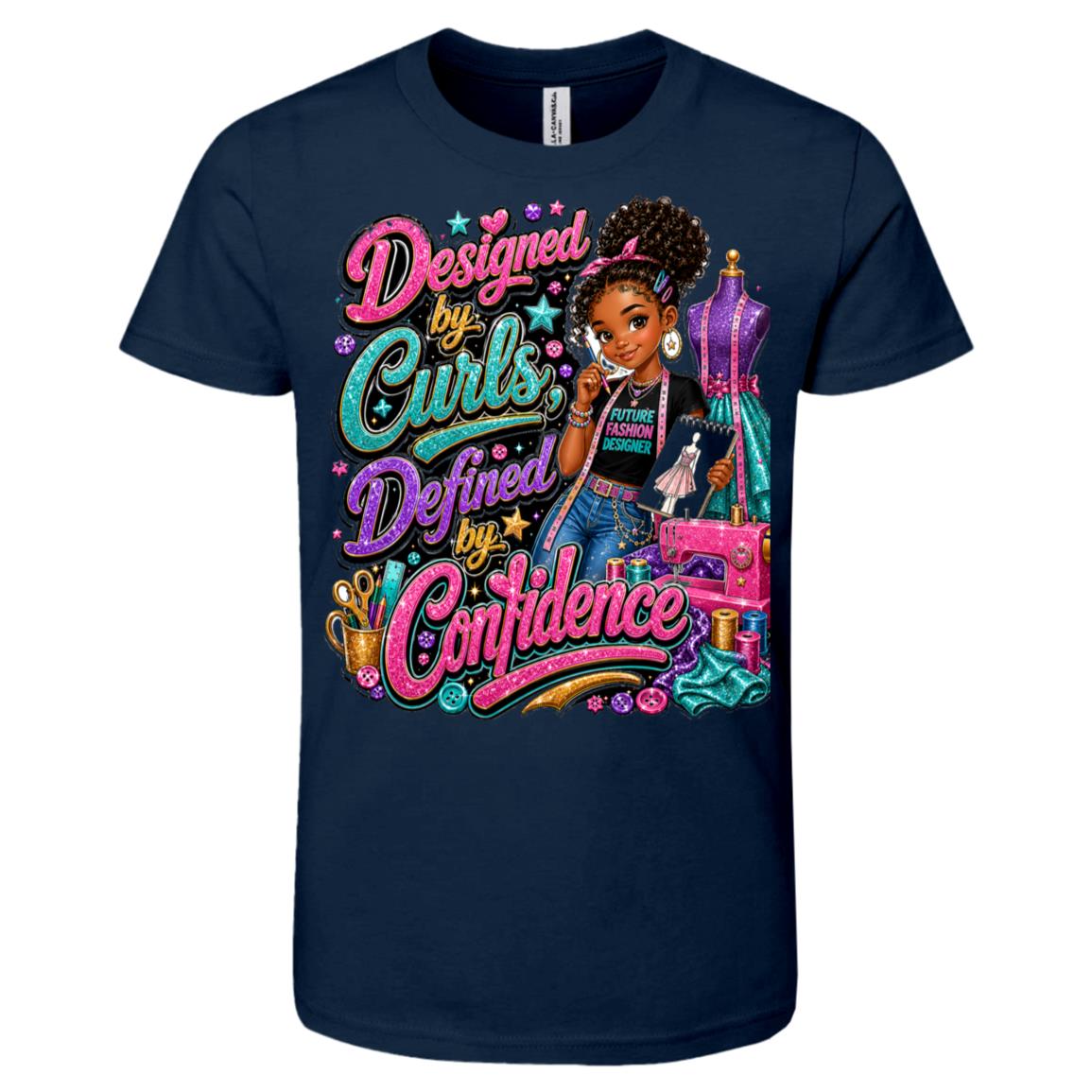 Fashion Designer career tee for girls Ages 10-12 with natural hair pride by Riley's Way