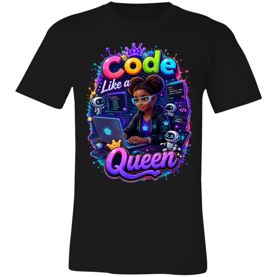 Coder career tee for girls Ages 13-16 with natural hair pride by Riley's Way