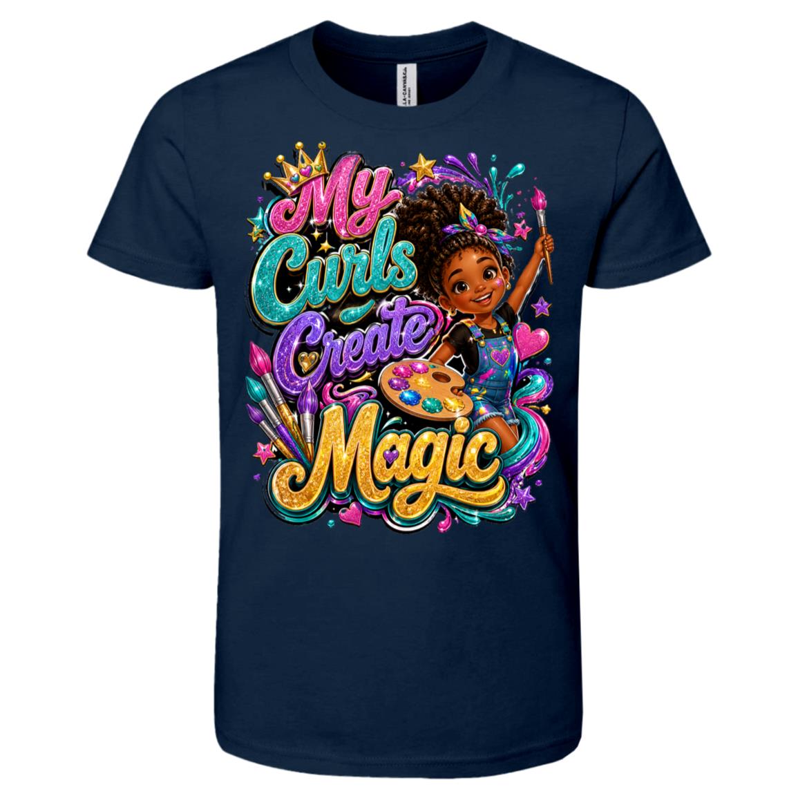 Artist career tee for girls Ages 6-9 with natural hair pride by Riley's Way