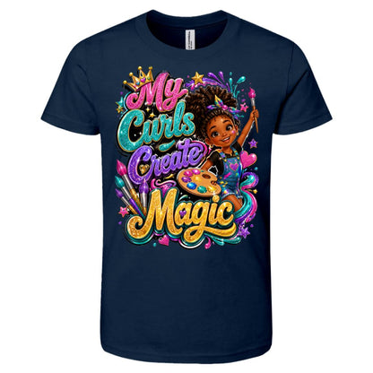 Artist career tee for girls Ages 6-9 with natural hair pride by Riley's Way
