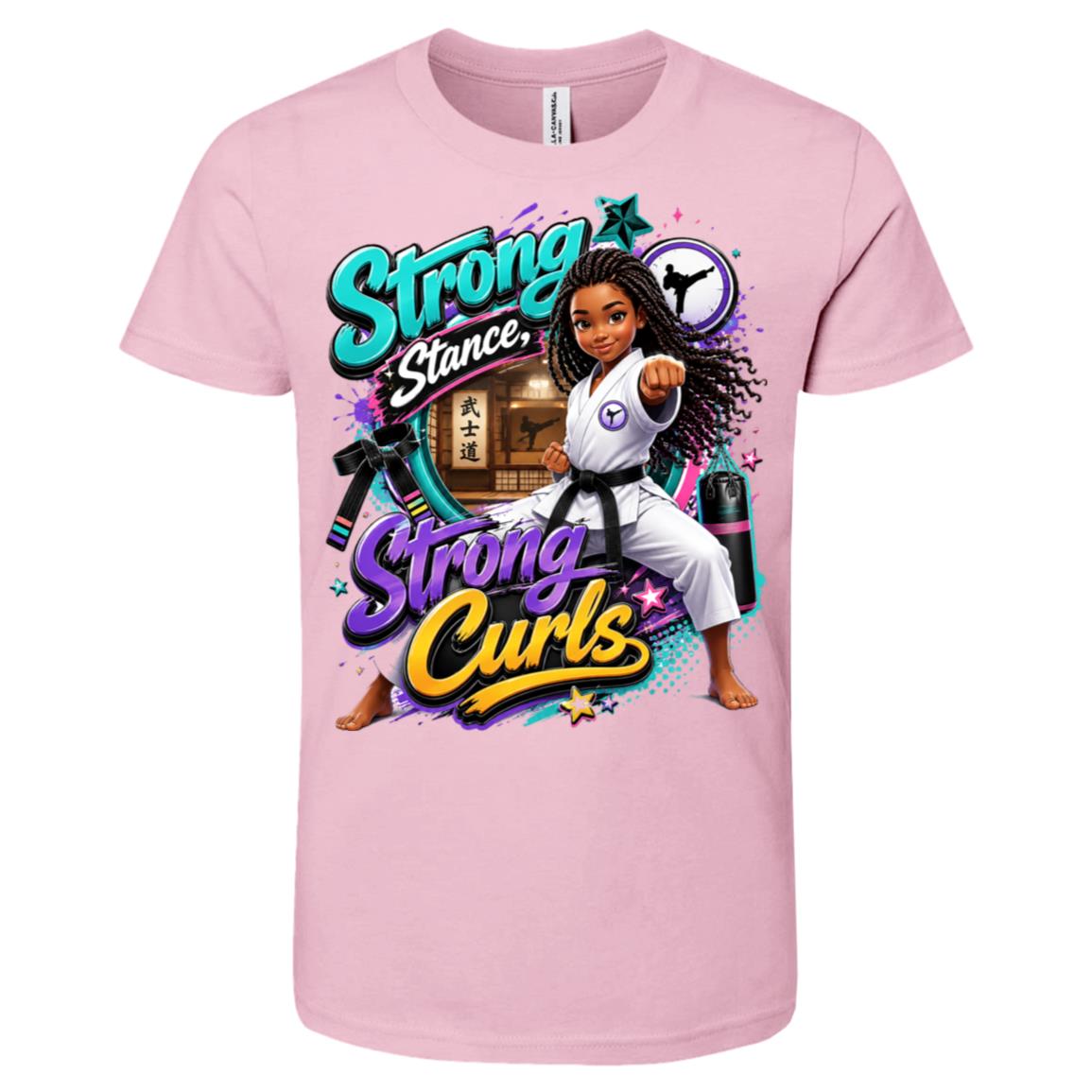 Karate career tee for girls Ages 10-12 with natural hair pride by Riley's Way