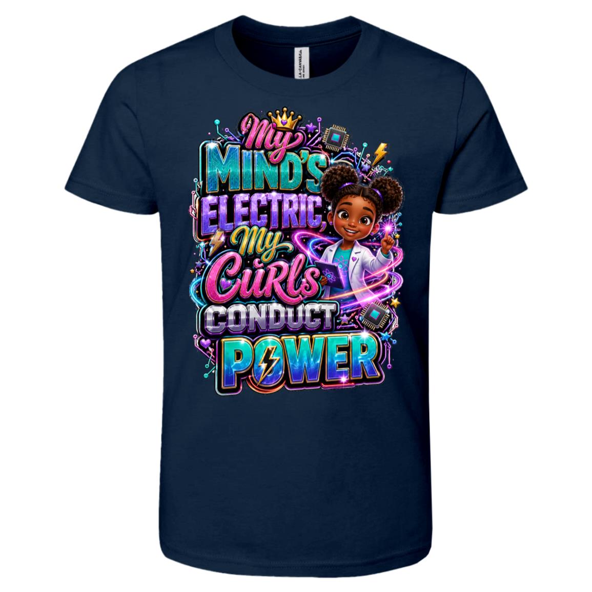 Engineer career tee for girls Ages 6-9 with natural hair pride by Riley's Way