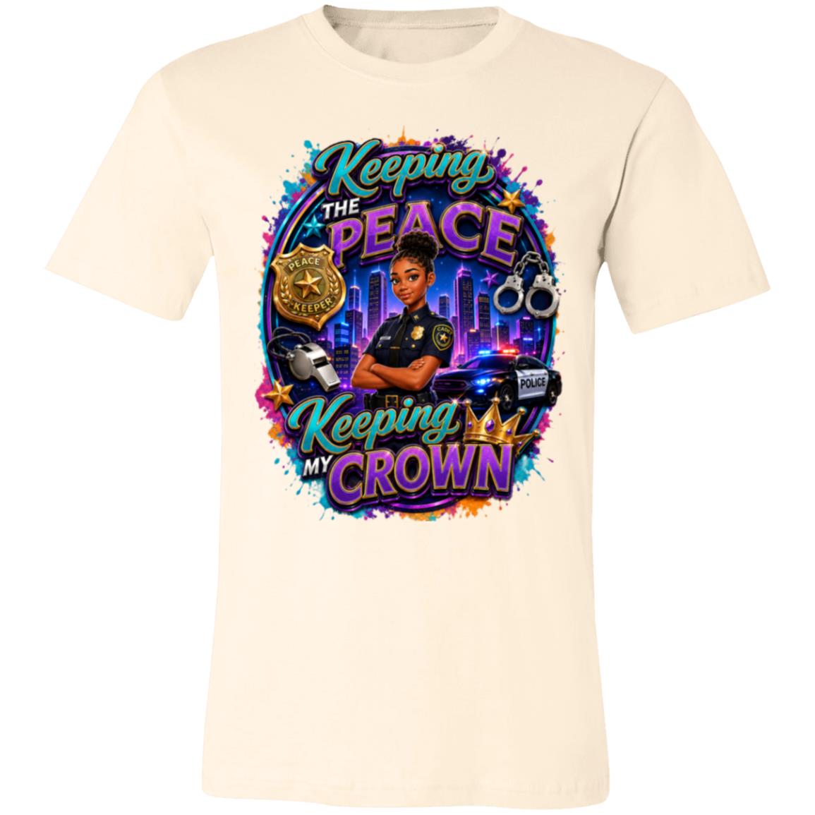 Police Officer career tee for girls Ages 13-16 with natural hair pride by Riley's Way