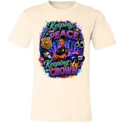 Police Officer career tee for girls Ages 13-16 with natural hair pride by Riley's Way