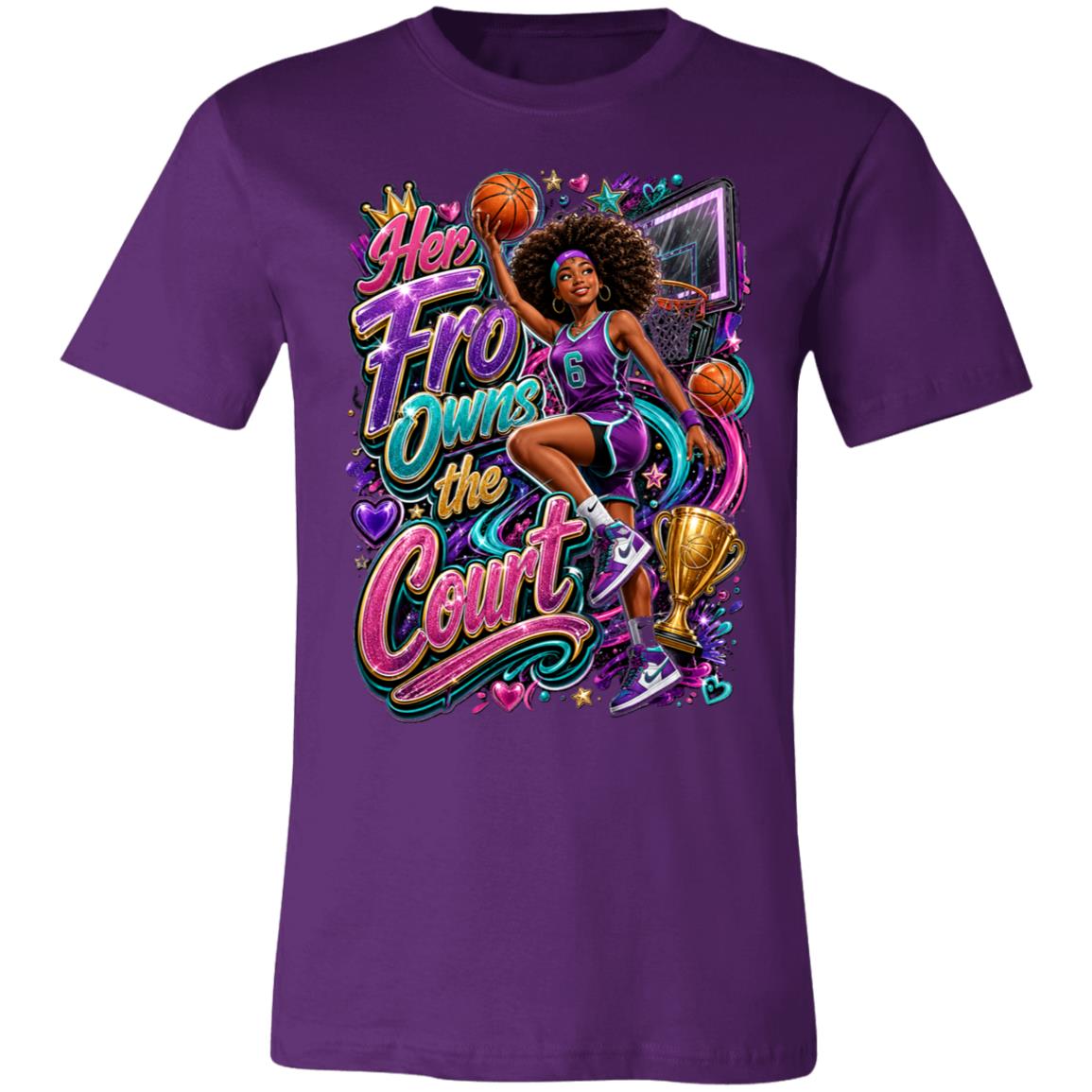Basketball career tee for girls Ages 13-16 with natural hair pride by Riley's Way
