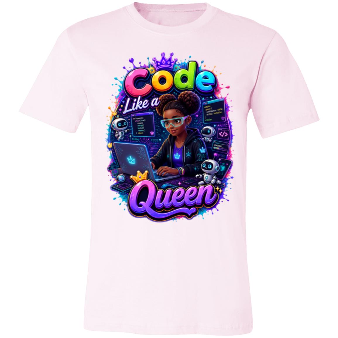 Coder career tee for girls Ages 13-16 with natural hair pride by Riley's Way