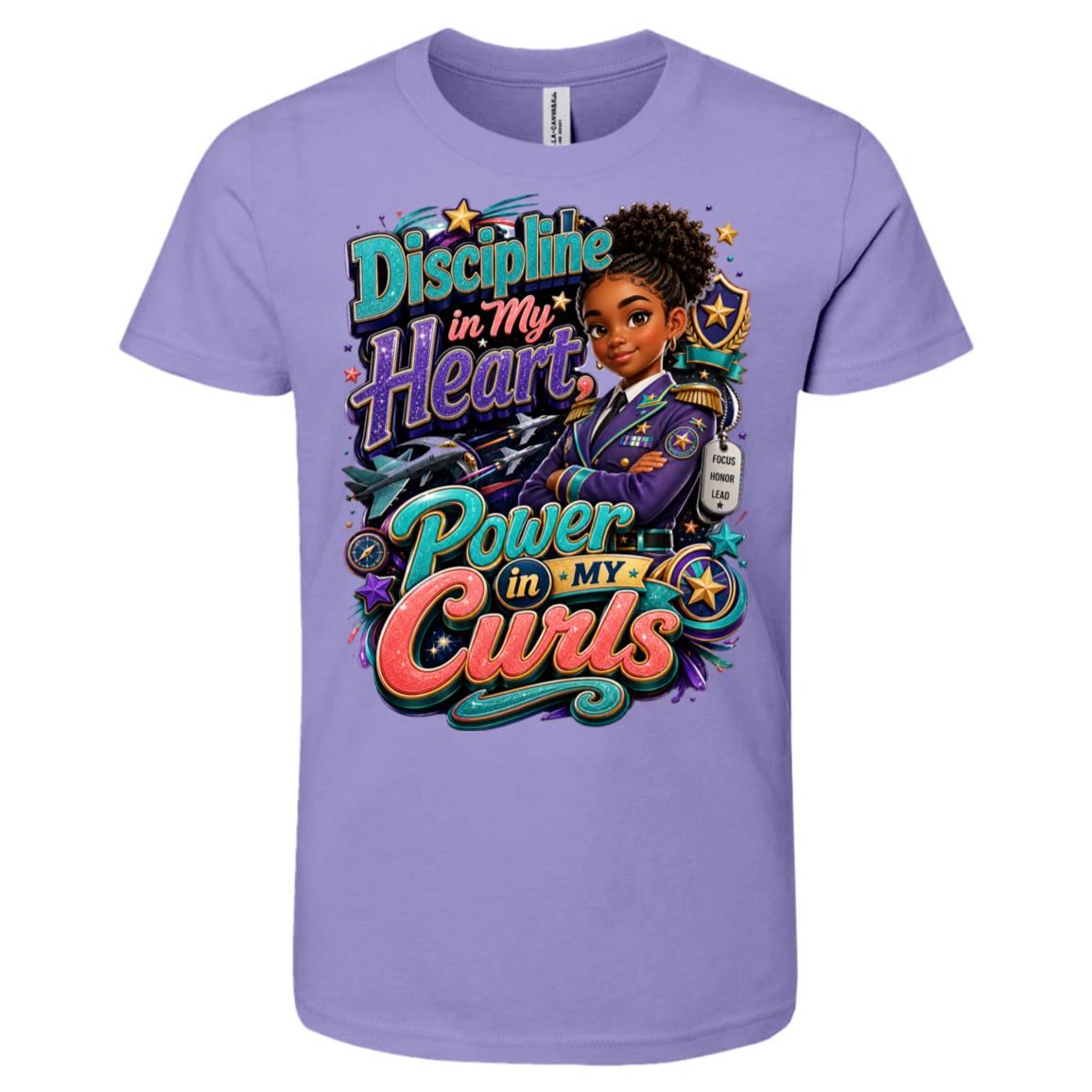 Army career tee for girls Ages 10-12 with natural hair pride by Riley's Way