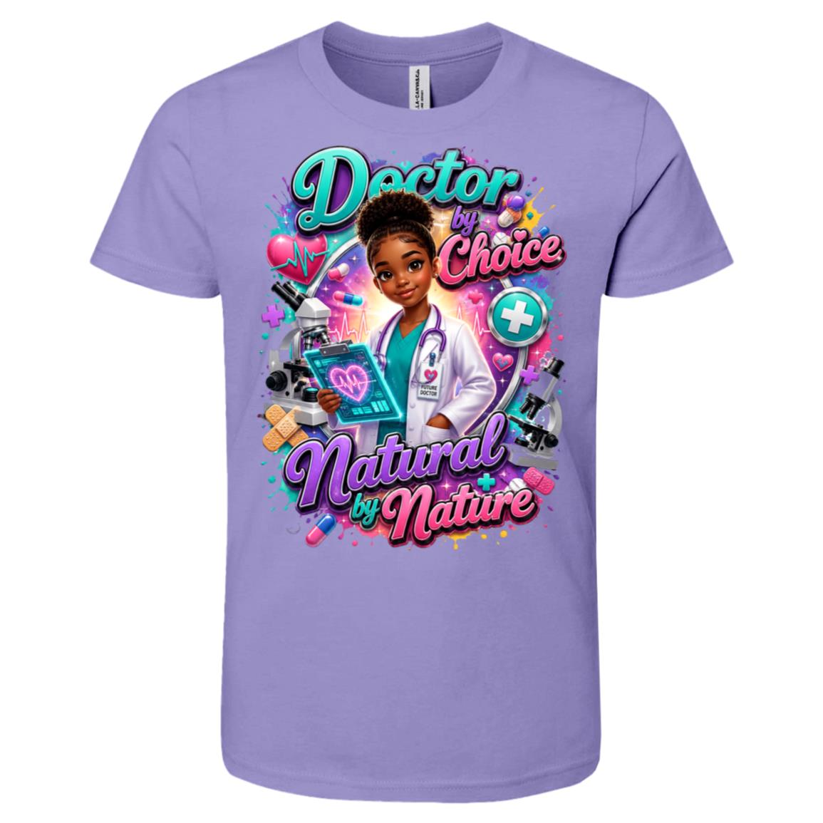 Doctor career tee for girls Ages 10-12 with natural hair pride by Riley's Way