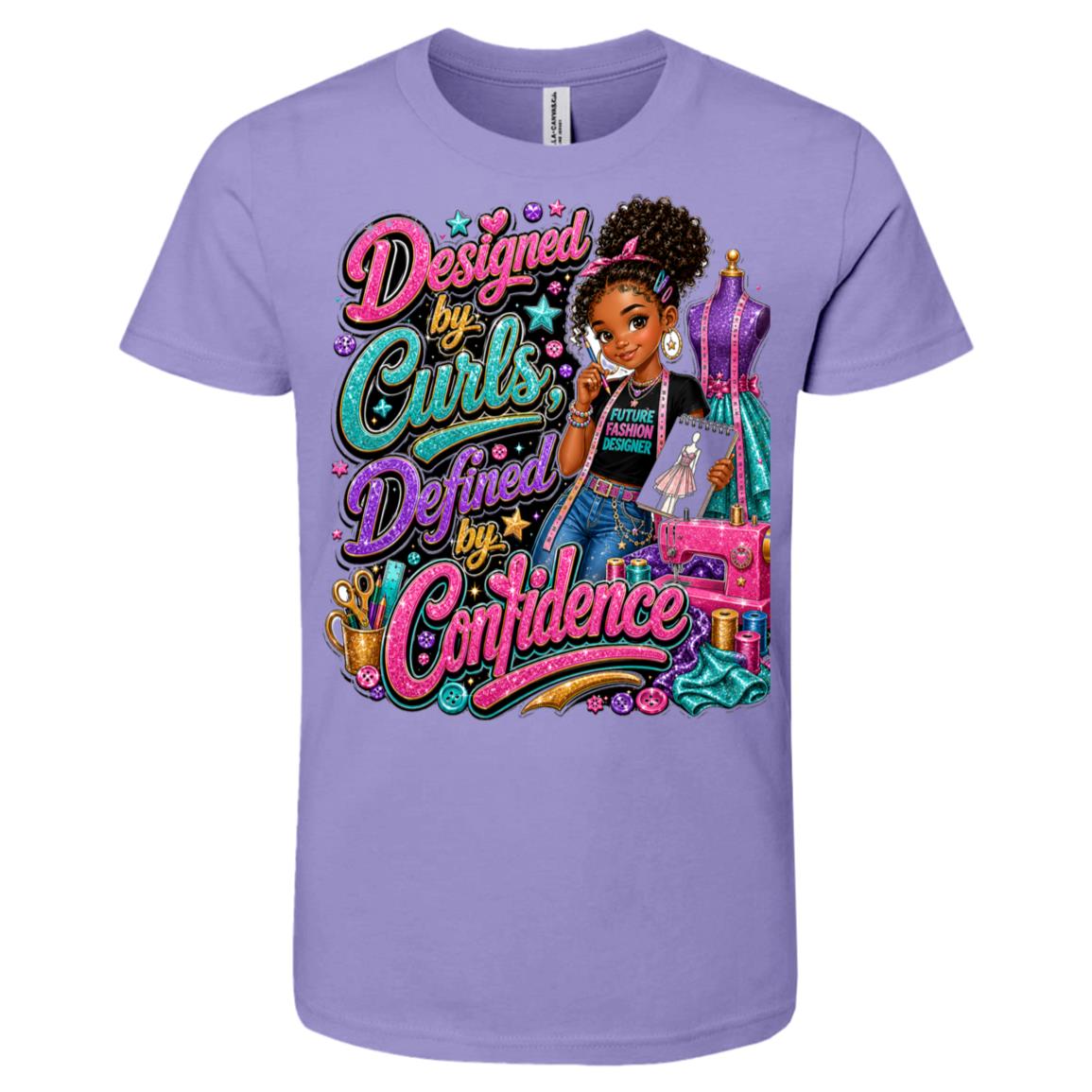 Fashion Designer career tee for girls Ages 10-12 with natural hair pride by Riley's Way