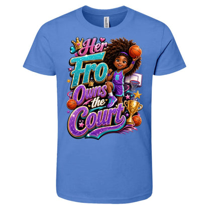 Basketball career tee for girls Ages 10-12 with natural hair pride by Riley's Way