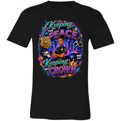 Police Officer career tee for girls Ages 13-16 with natural hair pride by Riley's Way