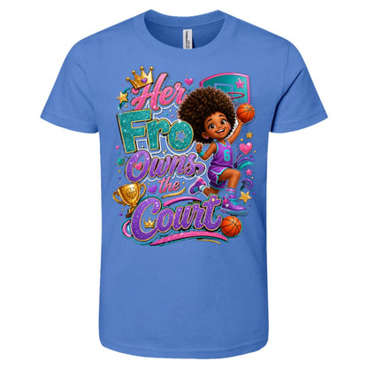 Basketball career tee for girls Ages 6-9 with natural hair pride by Riley's Way