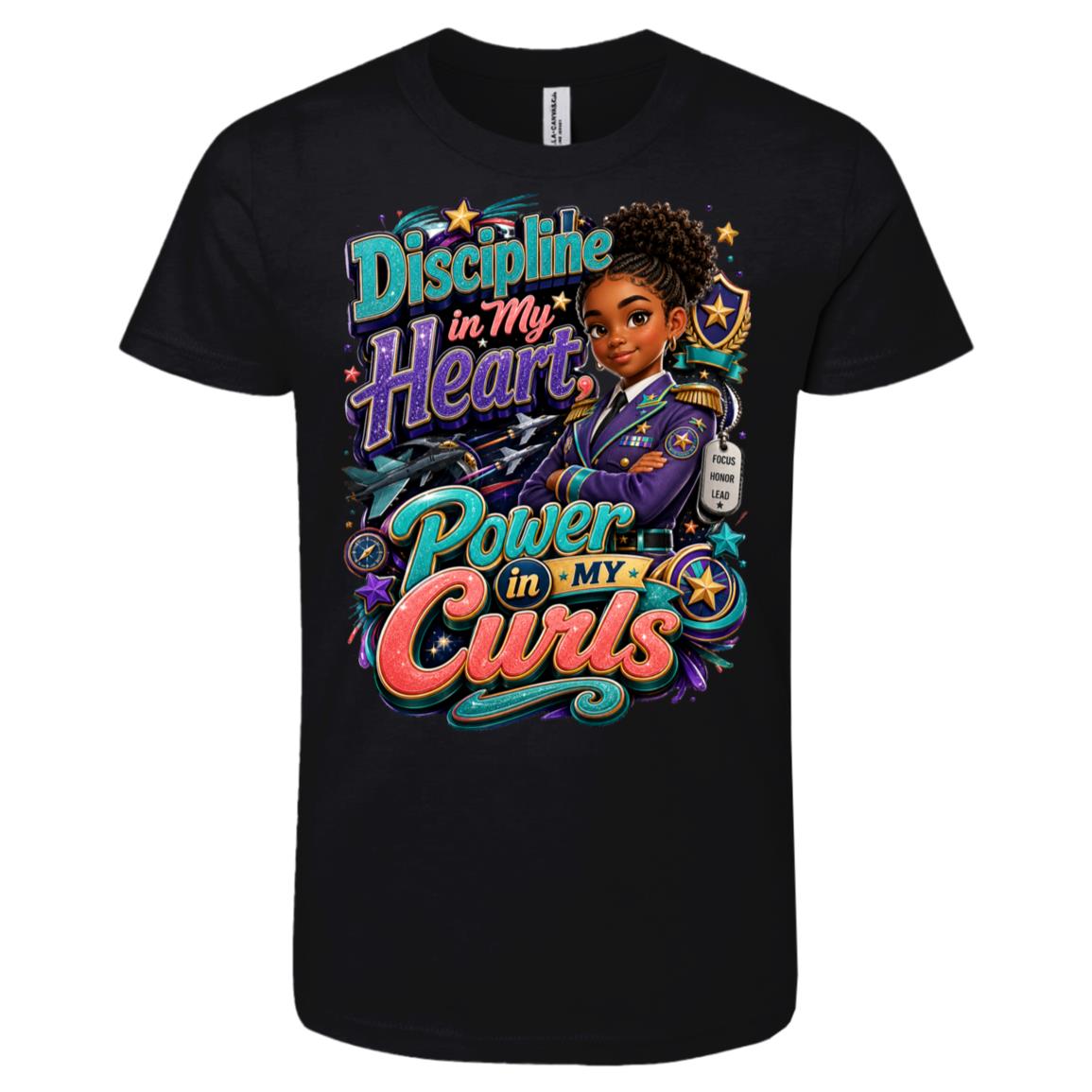 Army career tee for girls Ages 10-12 with natural hair pride by Riley's Way