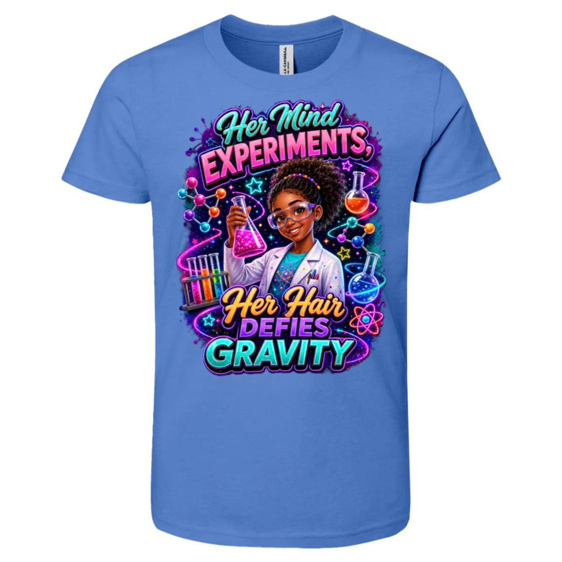 Chemist career tee for girls Ages 10-12 with natural hair pride by Riley's Way