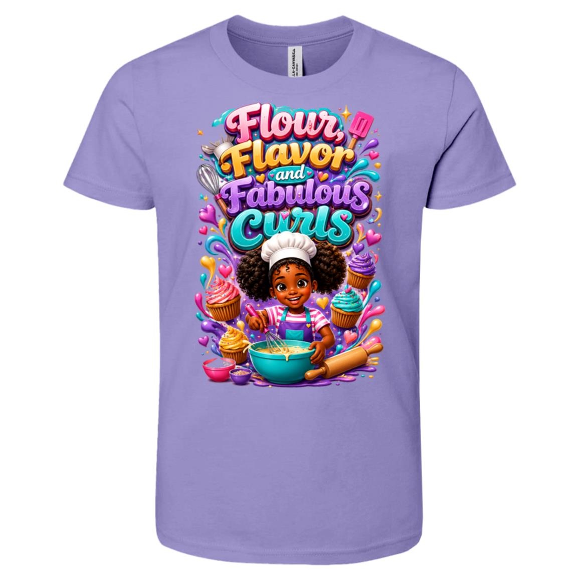 Chef career tee for girls Ages 6-9 with natural hair pride by Riley's Way