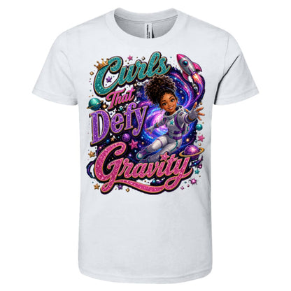 Astronaut career tee for girls Ages 10-12 with natural hair pride by Riley's Way