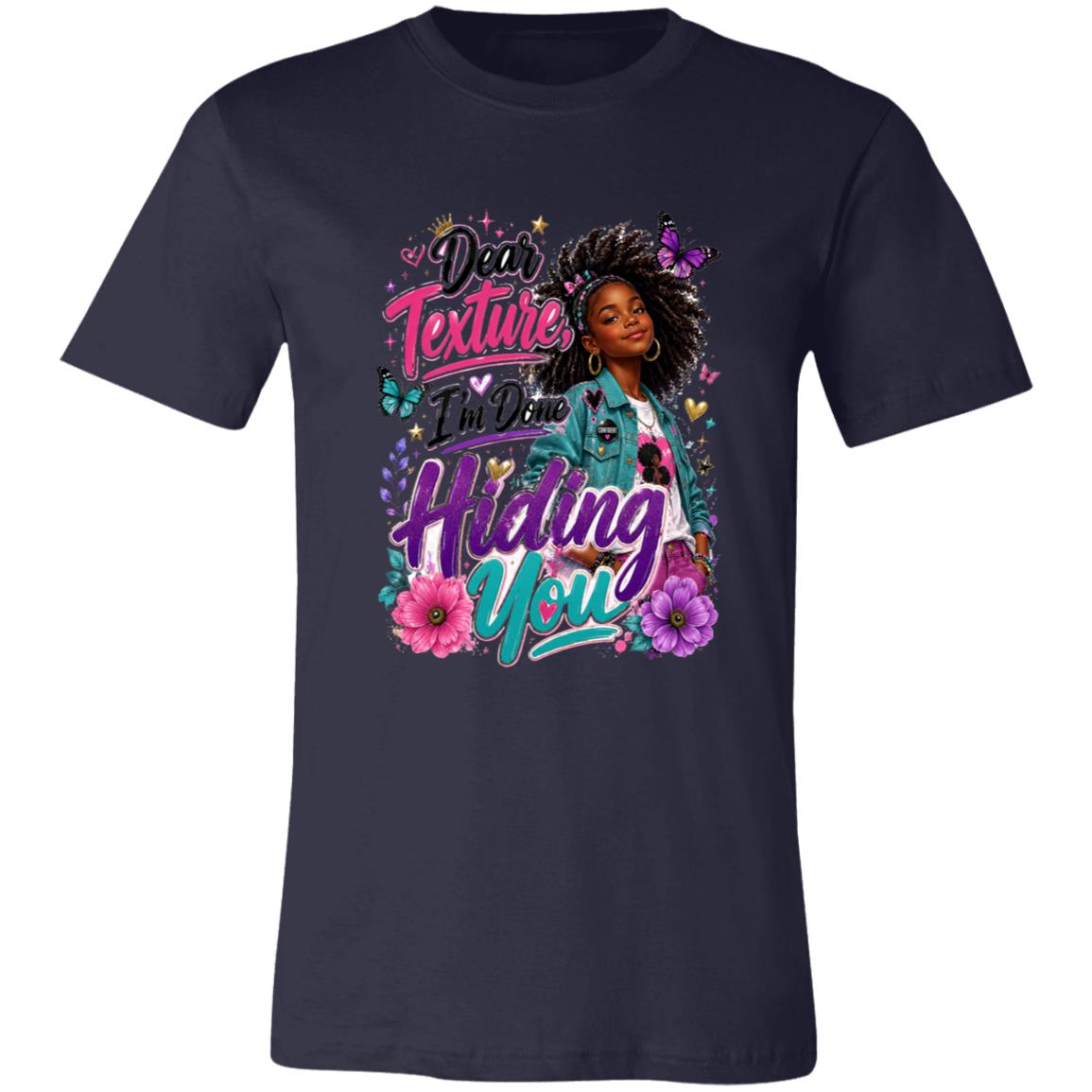 Dear Texture, I'm Done Hiding You Riley's Way natural hair tee artwork