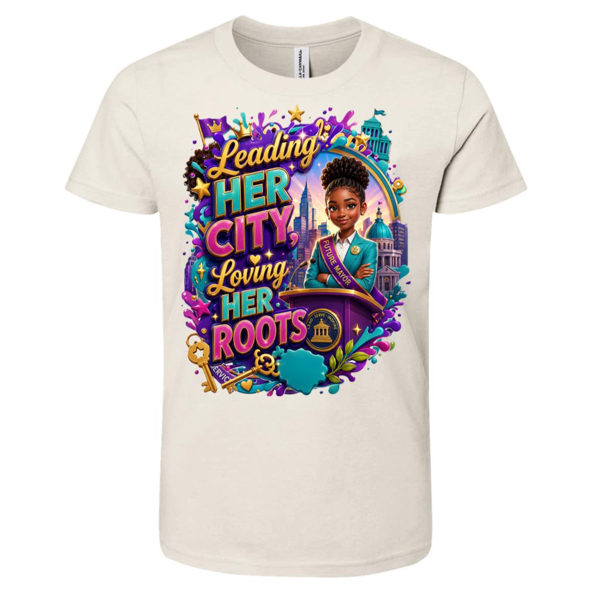 Mayor career tee for girls Ages 10-12 with natural hair pride by Riley's Way