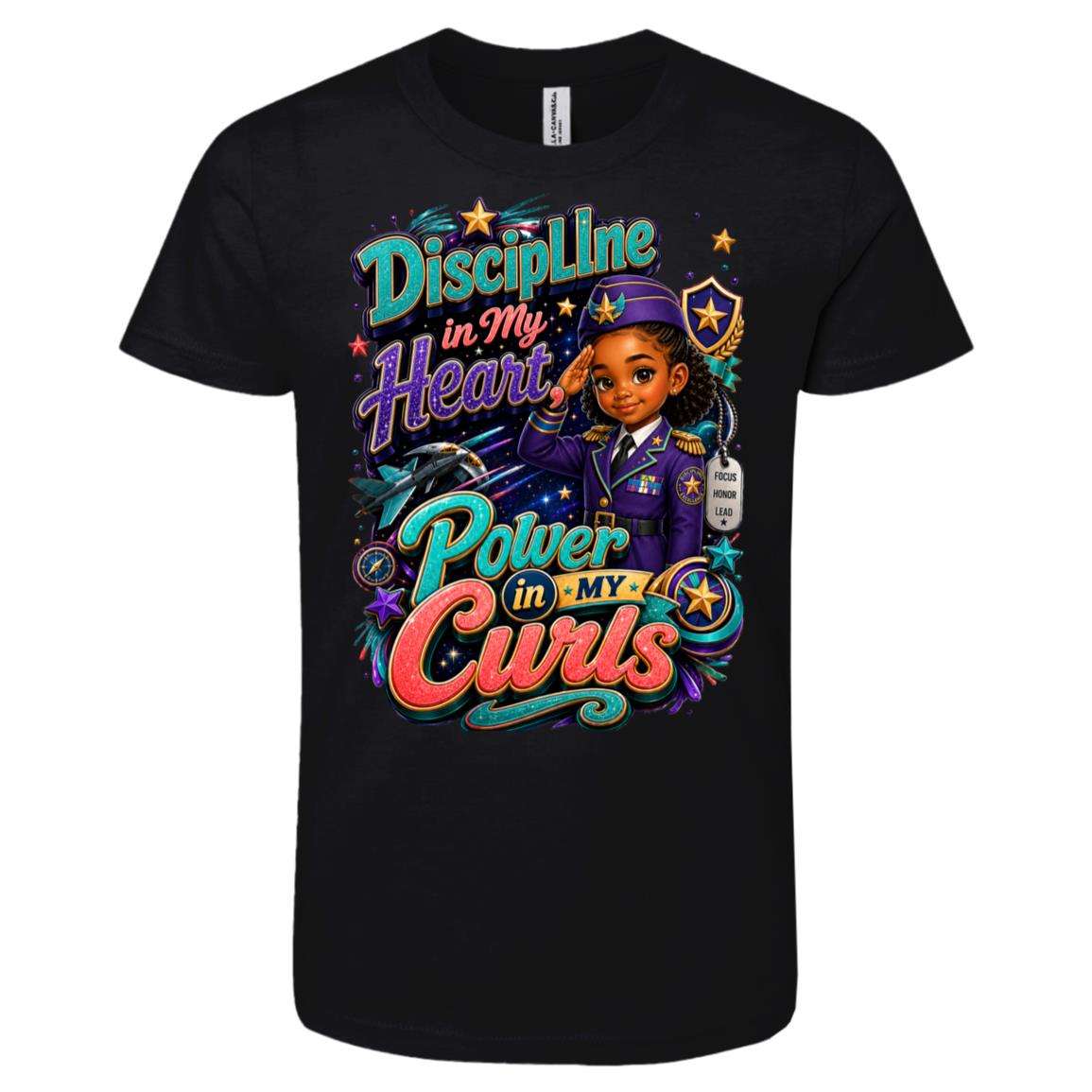 Army career tee for girls Ages 6-9 with natural hair pride by Riley's Way