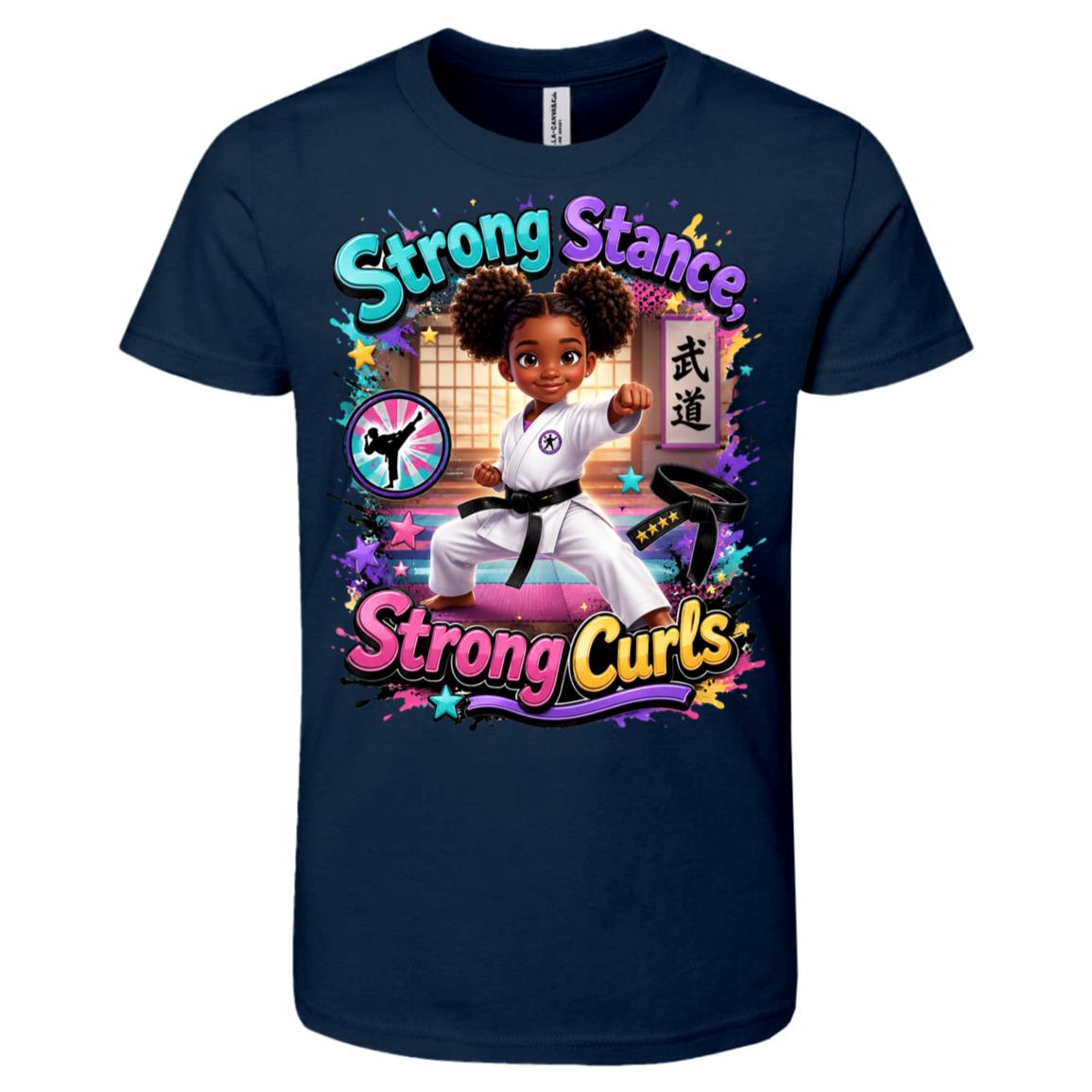 Karate career tee for girls Ages 6-9 with natural hair pride by Riley's Way