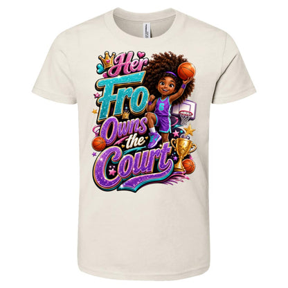 Basketball career tee for girls Ages 10-12 with natural hair pride by Riley's Way