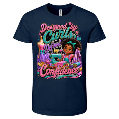 Fashion Designer career tee for girls Ages 6-9 with natural hair pride by Riley's Way