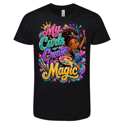 Artist career tee for girls Ages 6-9 with natural hair pride by Riley's Way