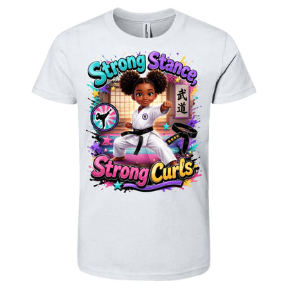 Karate career tee for girls Ages 6-9 with natural hair pride by Riley's Way