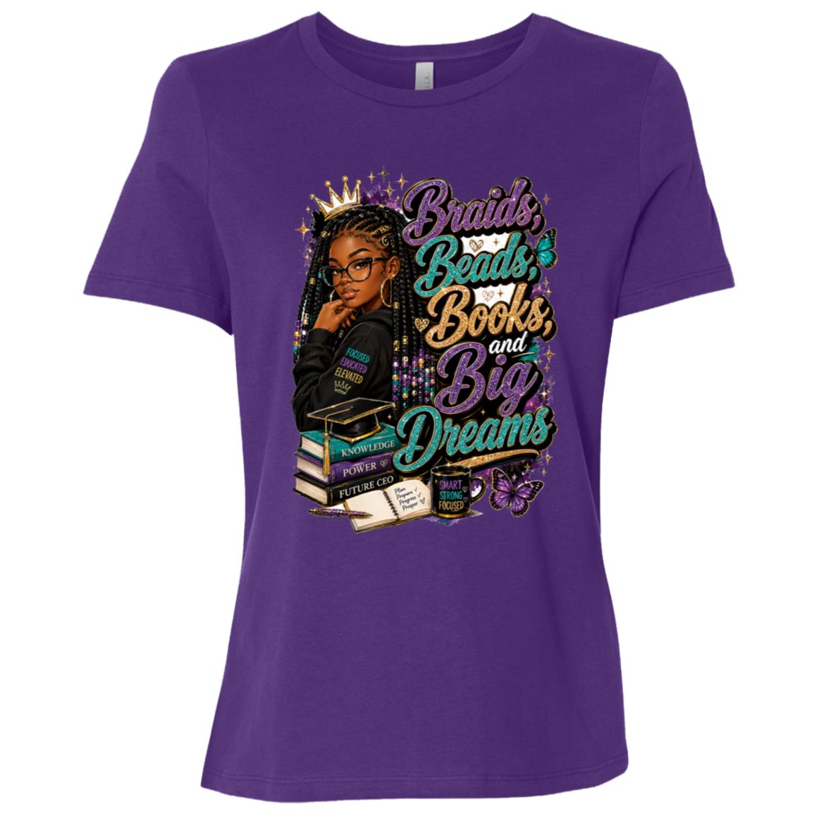 Braids, Beads, Books, and Big Dreams Riley's Way natural hair tee artwork
