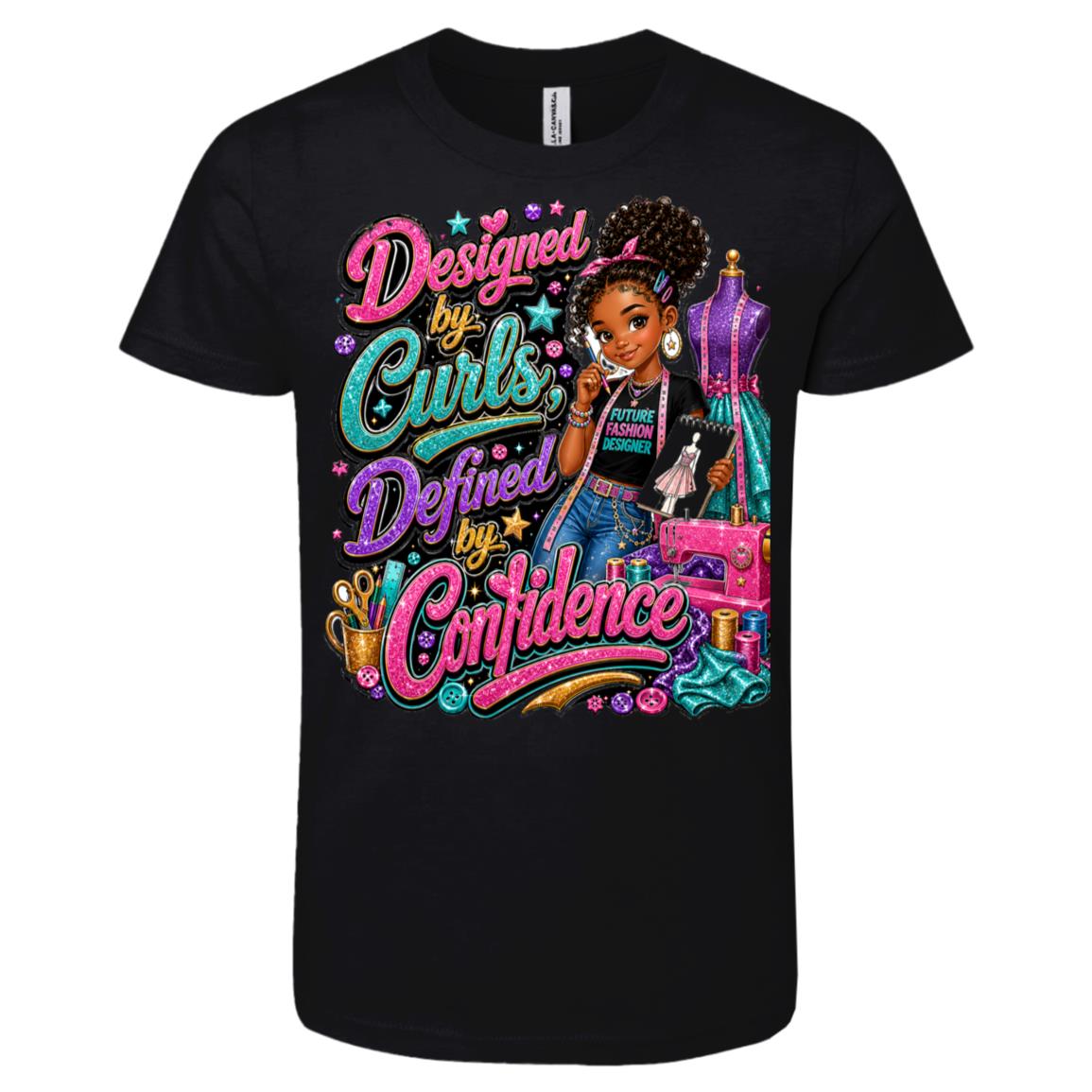 Fashion Designer career tee for girls Ages 10-12 with natural hair pride by Riley's Way