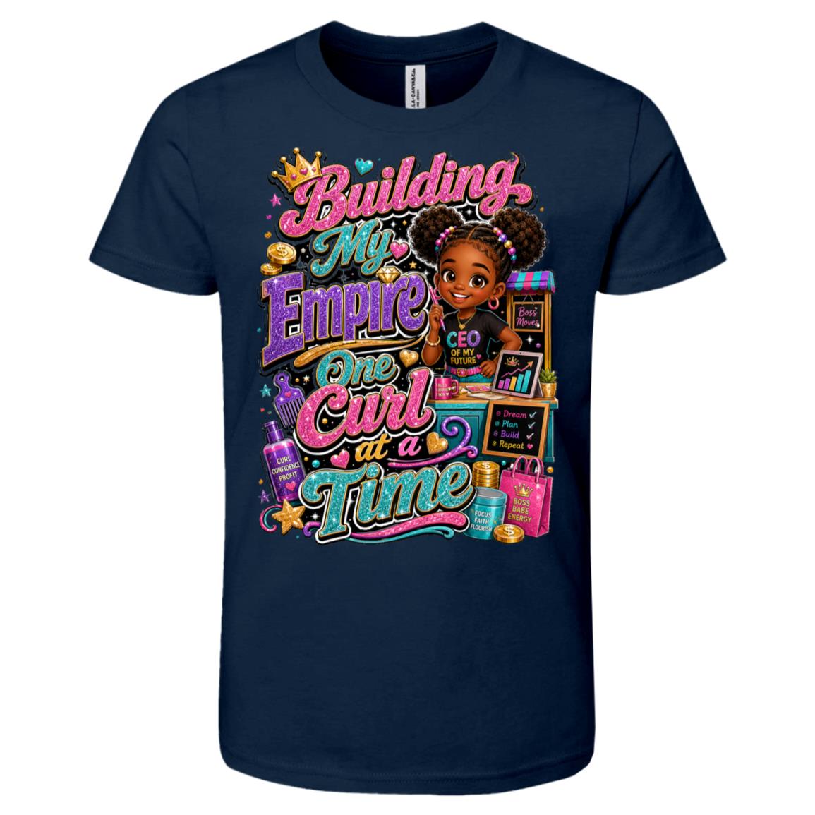 Entrepreneur career tee for girls Ages 6-9 with natural hair pride by Riley's Way