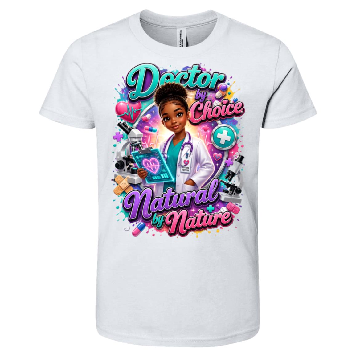 Doctor career tee for girls Ages 10-12 with natural hair pride by Riley's Way