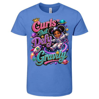 Astronaut career tee for girls Ages 6-9 with natural hair pride by Riley's Way