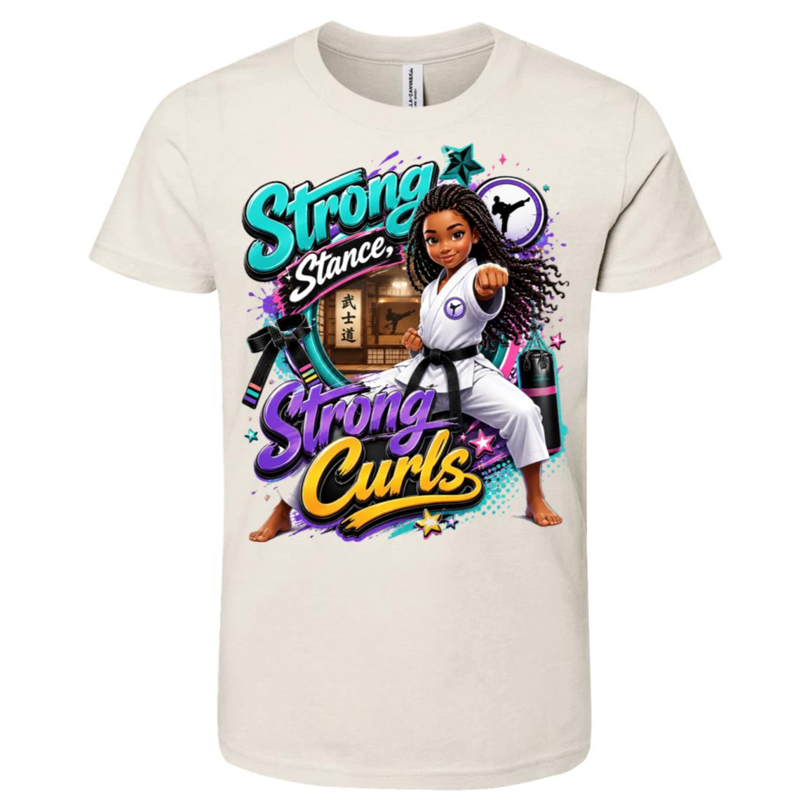 Karate career tee for girls Ages 10-12 with natural hair pride by Riley's Way