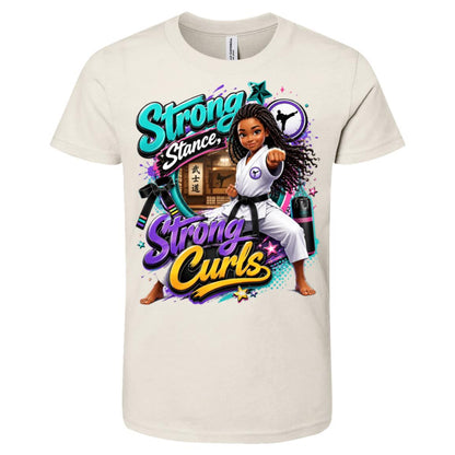 Karate career tee for girls Ages 10-12 with natural hair pride by Riley's Way