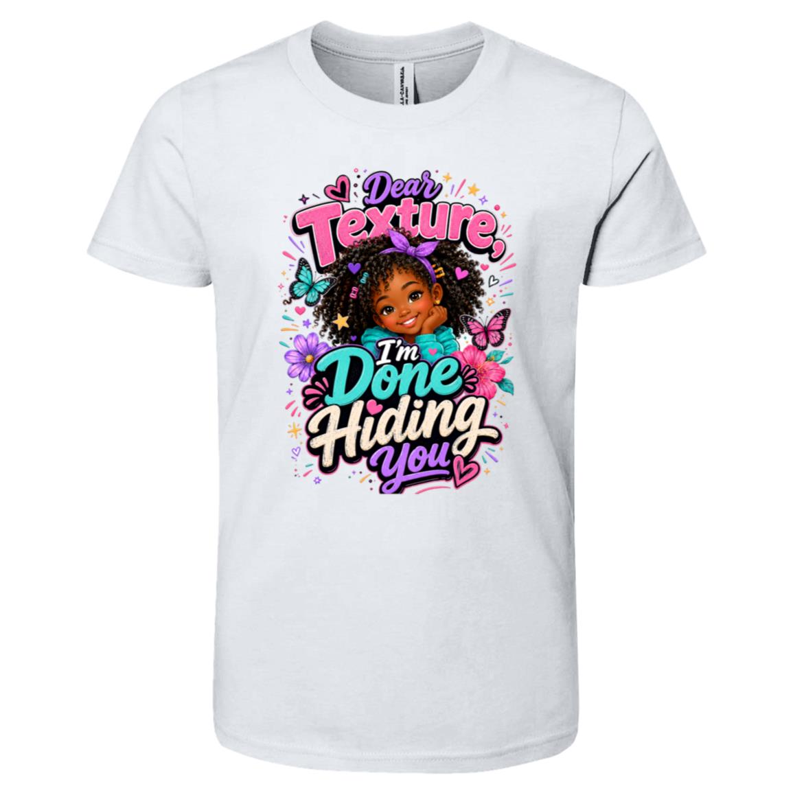 Dear Texture, I'm Done Hiding You Riley's Way natural hair tee artwork