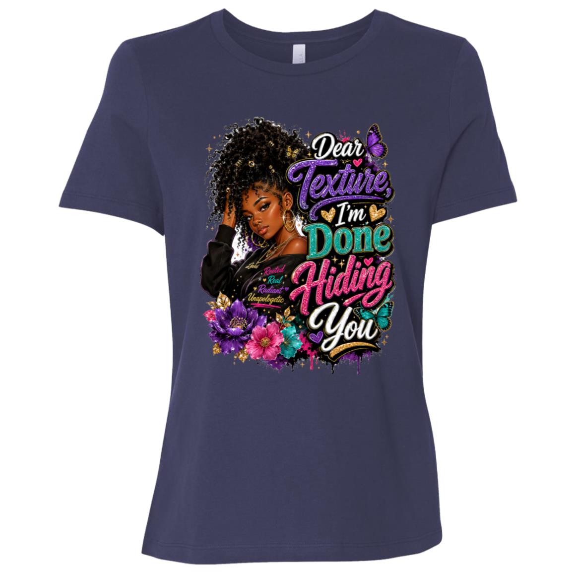 Dear Texture, I'm Done Hiding You Riley's Way natural hair tee artwork