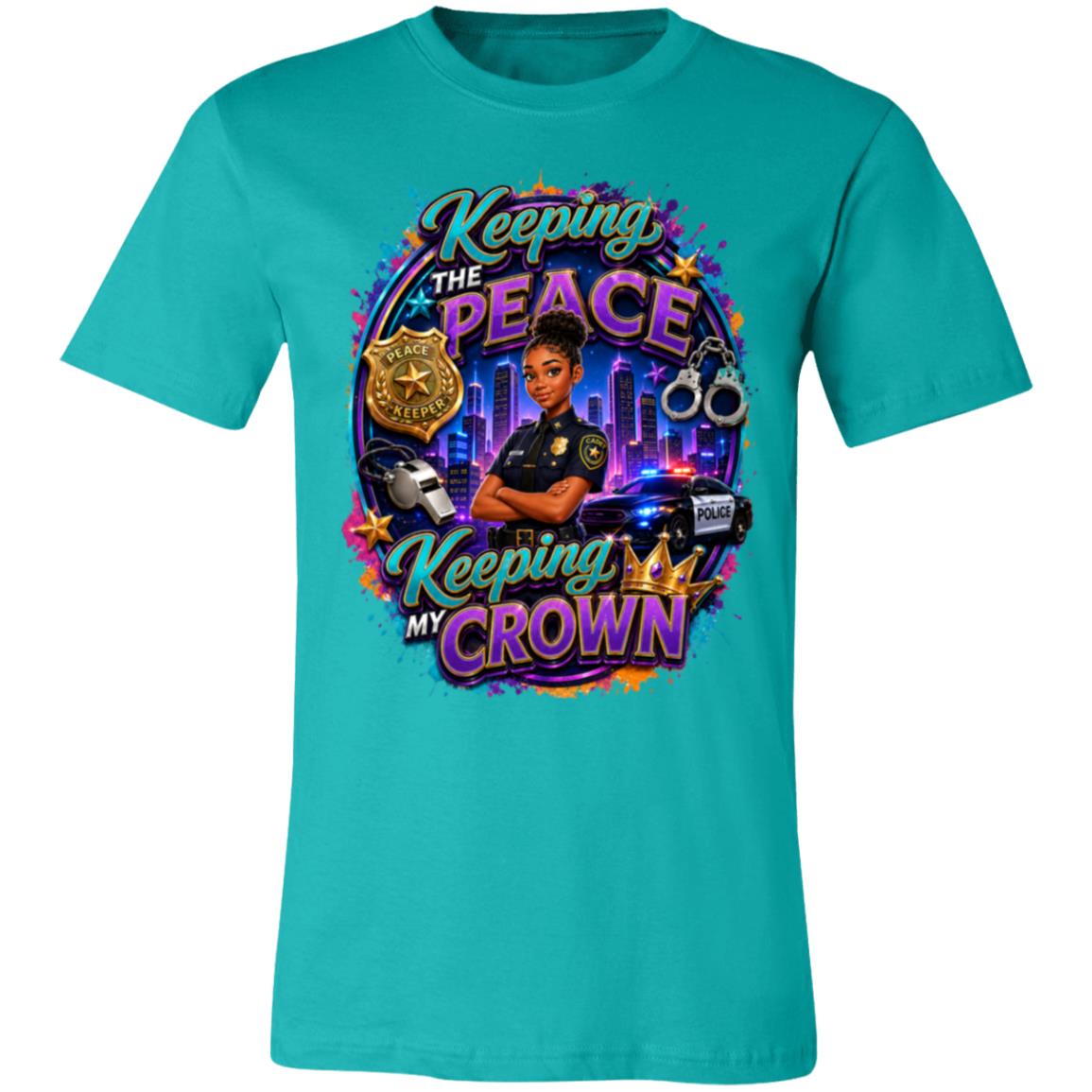 Police Officer career tee for girls Ages 13-16 with natural hair pride by Riley's Way