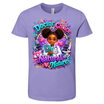 Doctor career tee for girls Ages 6-9 with natural hair pride by Riley's Way