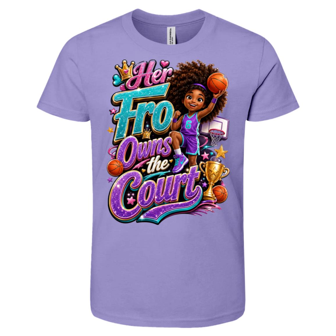 Basketball career tee for girls Ages 10-12 with natural hair pride by Riley's Way