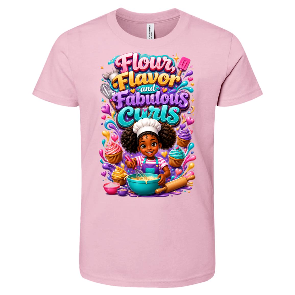 Chef career tee for girls Ages 6-9 with natural hair pride by Riley's Way