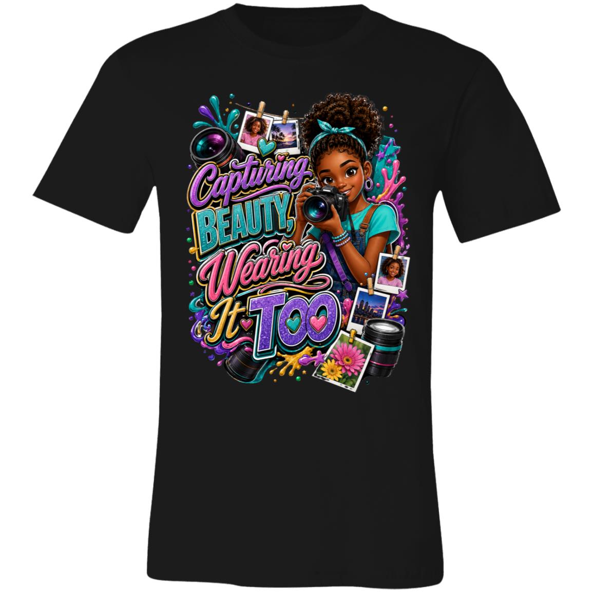 Photographer career tee for girls Ages 13-16 with natural hair pride by Riley's Way