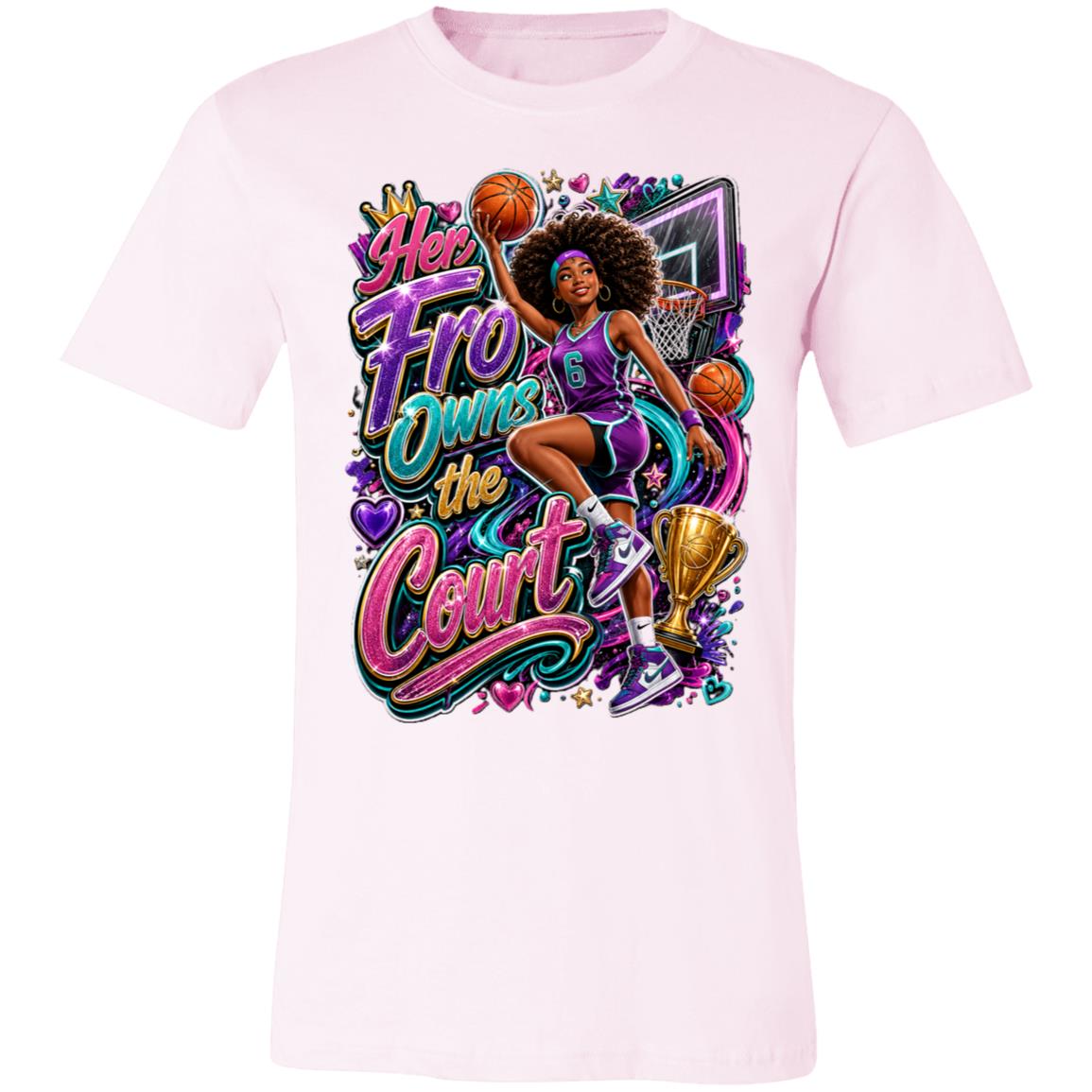 Basketball career tee for girls Ages 13-16 with natural hair pride by Riley's Way