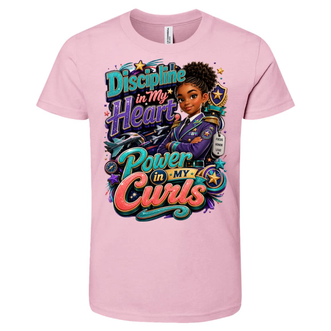 Army career tee for girls Ages 10-12 with natural hair pride by Riley's Way