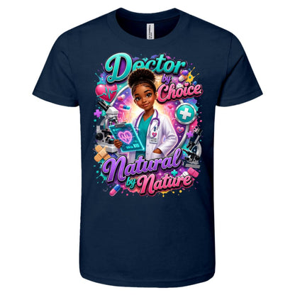 Doctor career tee for girls Ages 10-12 with natural hair pride by Riley's Way