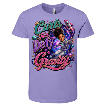 Astronaut career tee for girls Ages 10-12 with natural hair pride by Riley's Way