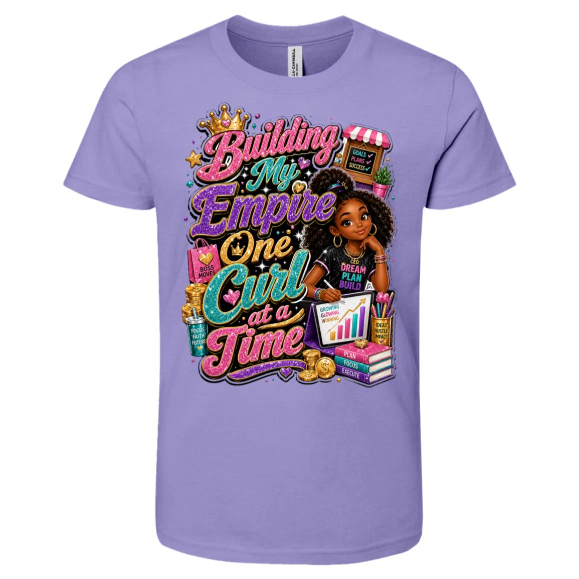 Entrepreneur career tee for girls Ages 10-12 with natural hair pride by Riley's Way