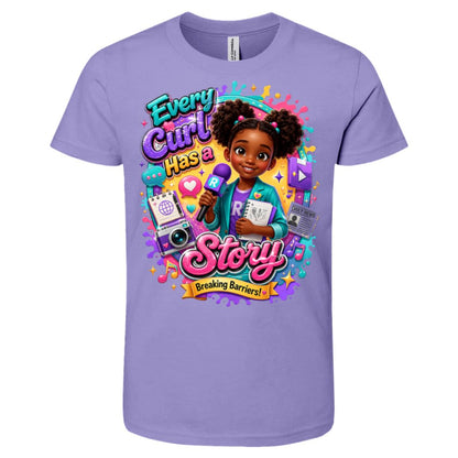 Journalist career tee for girls Ages 6-9 with natural hair pride by Riley's Way