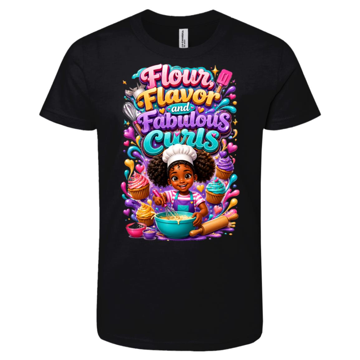 Chef career tee for girls Ages 6-9 with natural hair pride by Riley's Way