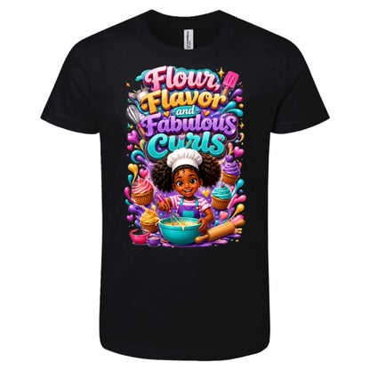 Chef career tee for girls Ages 6-9 with natural hair pride by Riley's Way